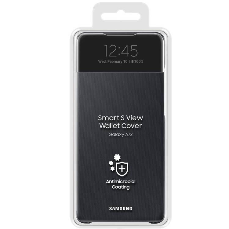 Etui Samsung Smart S View Wallet Cover Czarne do Galaxy A72 (EF-EA725PBEGEW)
