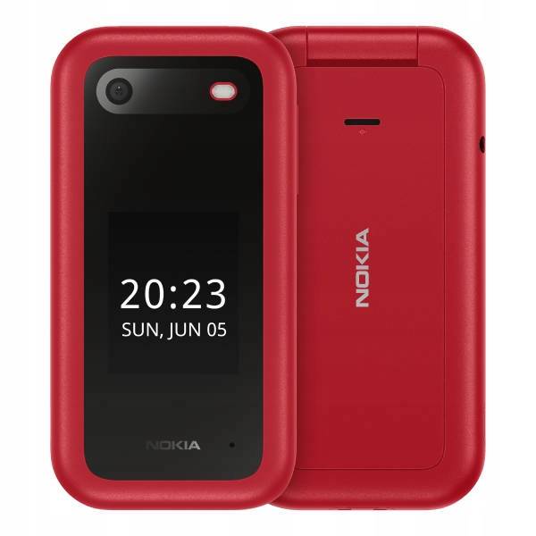 Zestaw Nokia 2660 Flip 4G Dual Sim Czerwony + Ładowarka biurkowa / OUTLET